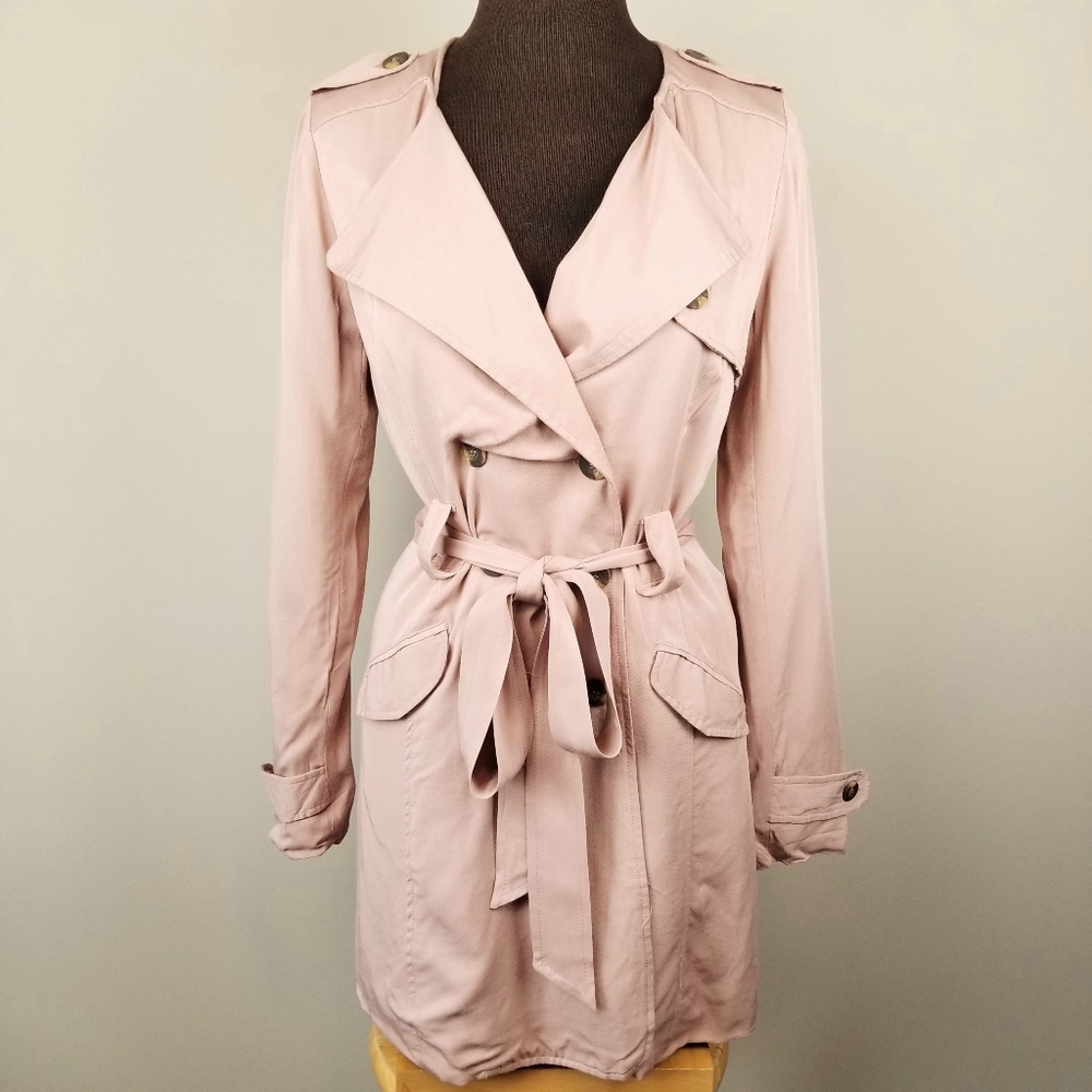 Potter's Pot pale blush tan trench belted spring coat